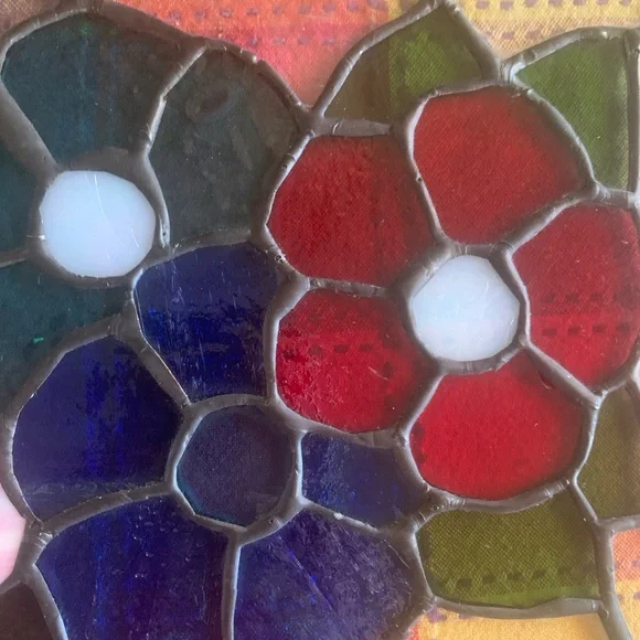 Handmade Vibrant Floral Stained Glass Art - Picture 5 of 6